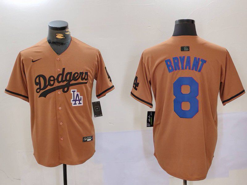 Men Los Angeles Dodgers 8 Bryant army green joint name 2024 Nike MLB Jersey style 1